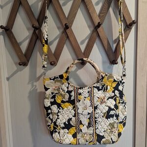 Vera Bradley Black and Yellow Floral Tote